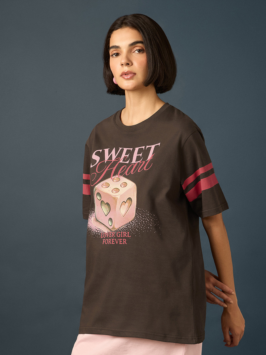Difference Of Opinion Women Short Sleeve Printed Oversized Fit Tshirt
