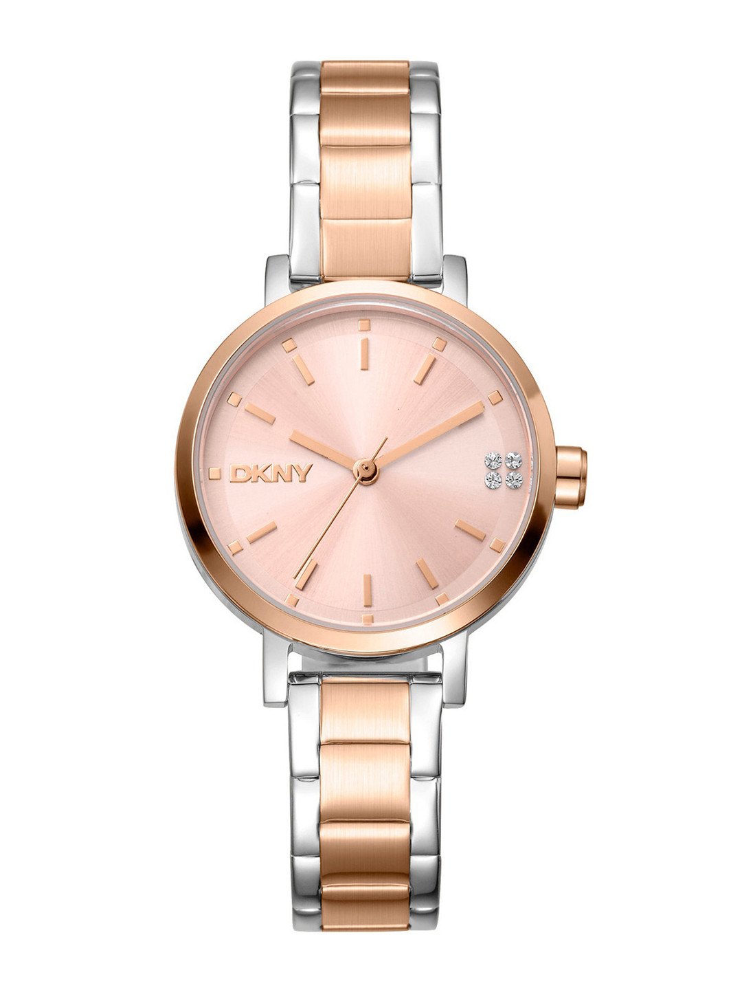 DKNY Women Brass Dial & Stainless Steel Bracelet Style Straps Analogue Watch DK1L038M0095