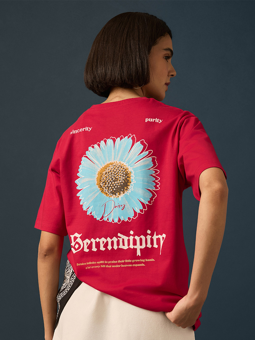 Difference Of Opinion Women Short Sleeve Printed Oversized Fit Tshirt