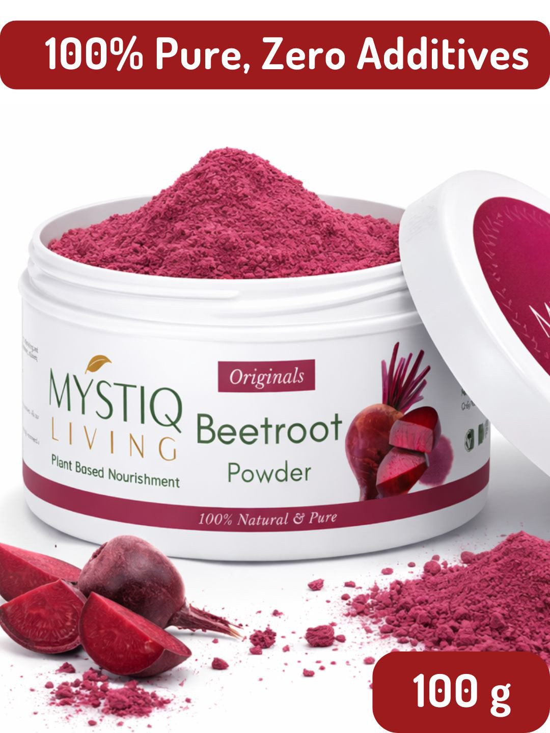 MYSTIQ LIVING Beetroot Powder For Face & Hair - 100g