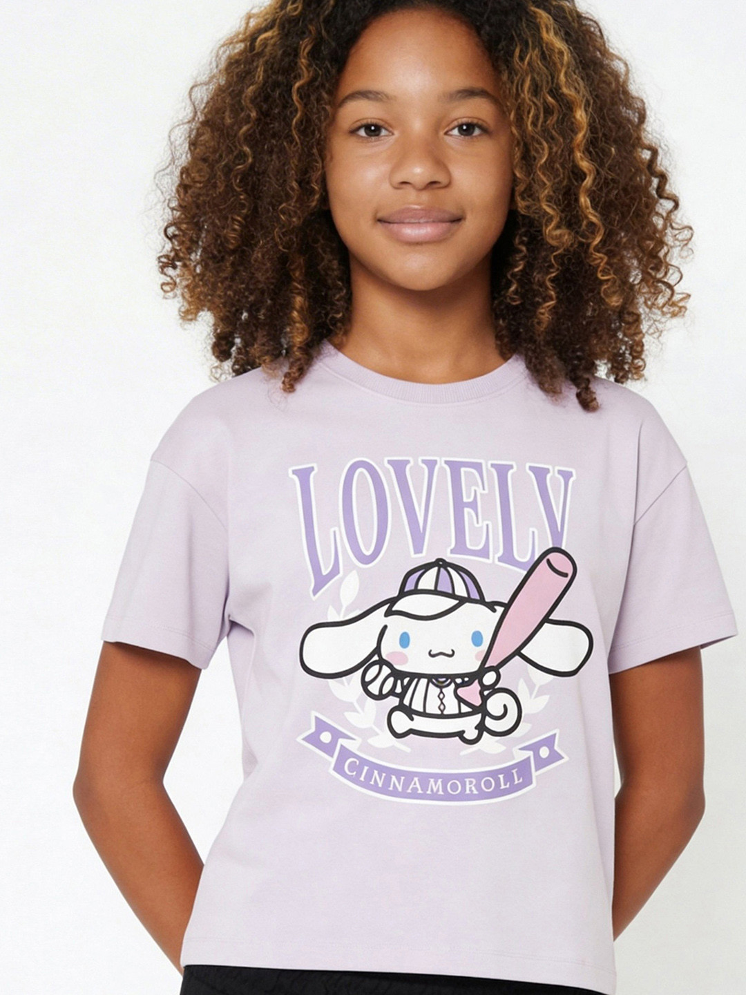 max Girls Graphic Printed Round Neck Cotton Tshirt