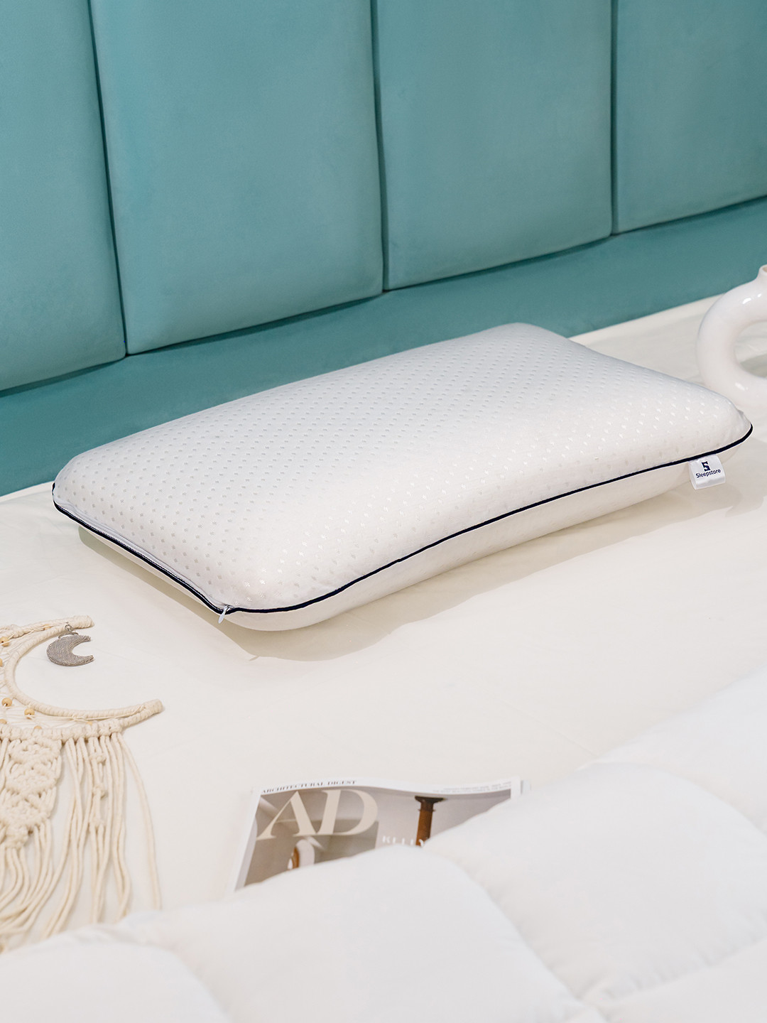 Sleepstore White Quilted 1 Pc Memory Foam Back Support Pillow 24 X 16 Inches