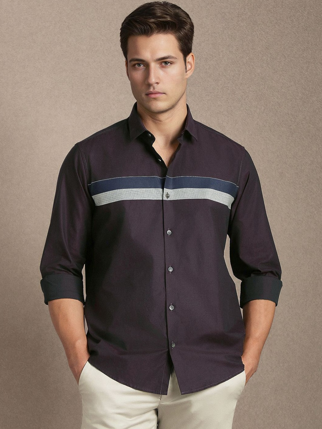 Louis Philippe Sport Men Slim Fit Colourblocked Casual Shirt