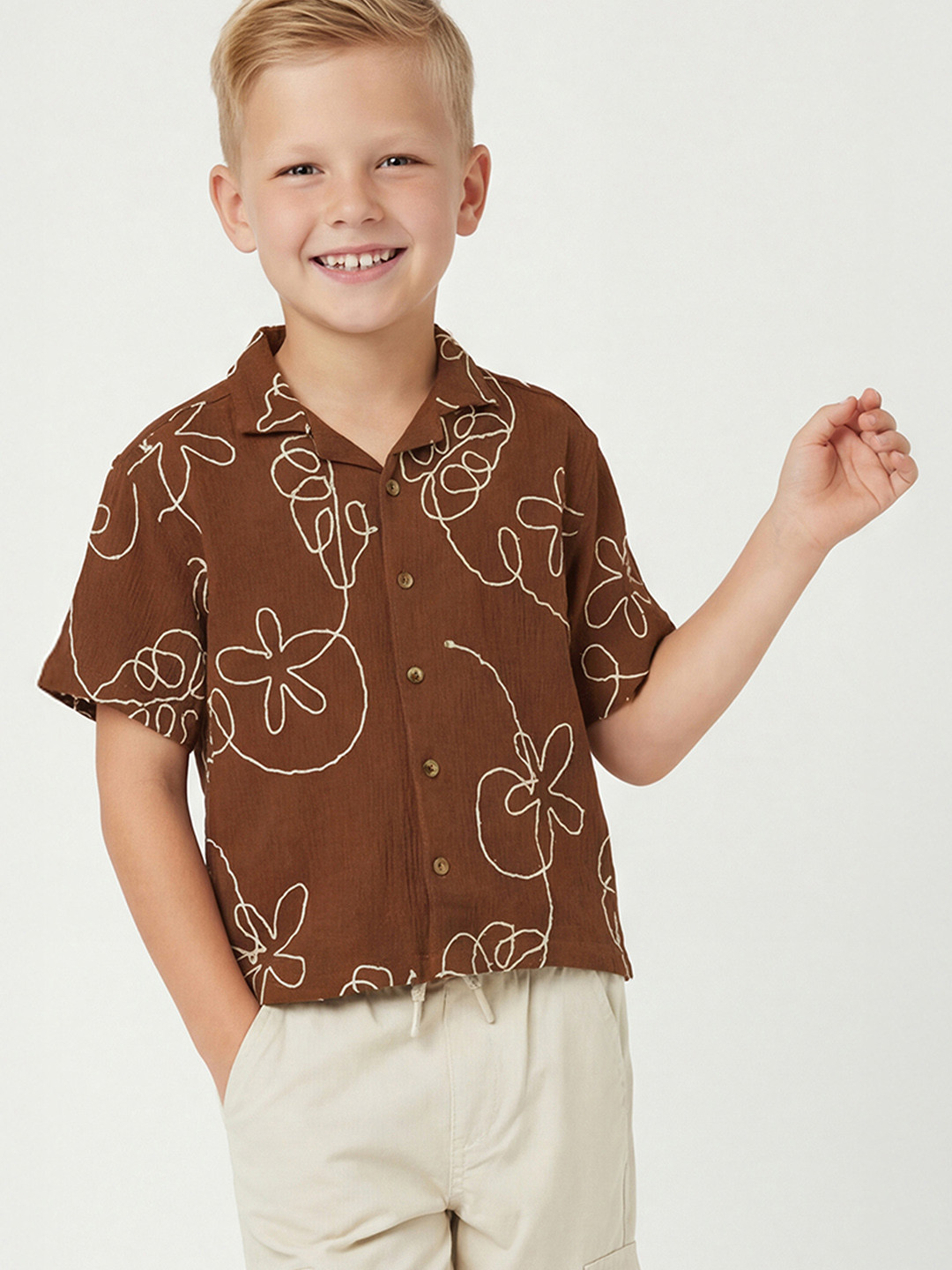 max Boys Floral Printed Casual Shirt