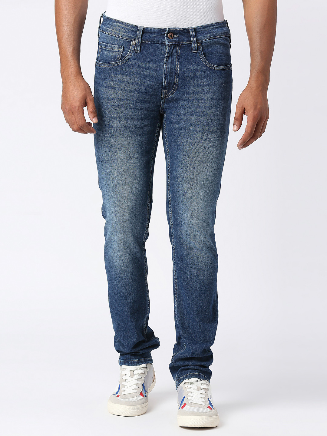 Pepe Jeans Men Slim Fit Heavy Fade Crinkled Cotton Jeans