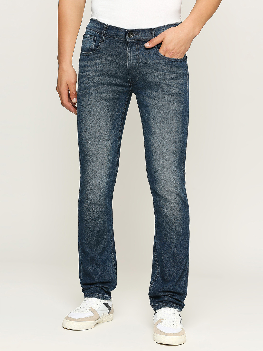 Pepe Jeans Men Mid-Rise Vapour Slim Fit Heavy Fade Stretchable Jeans