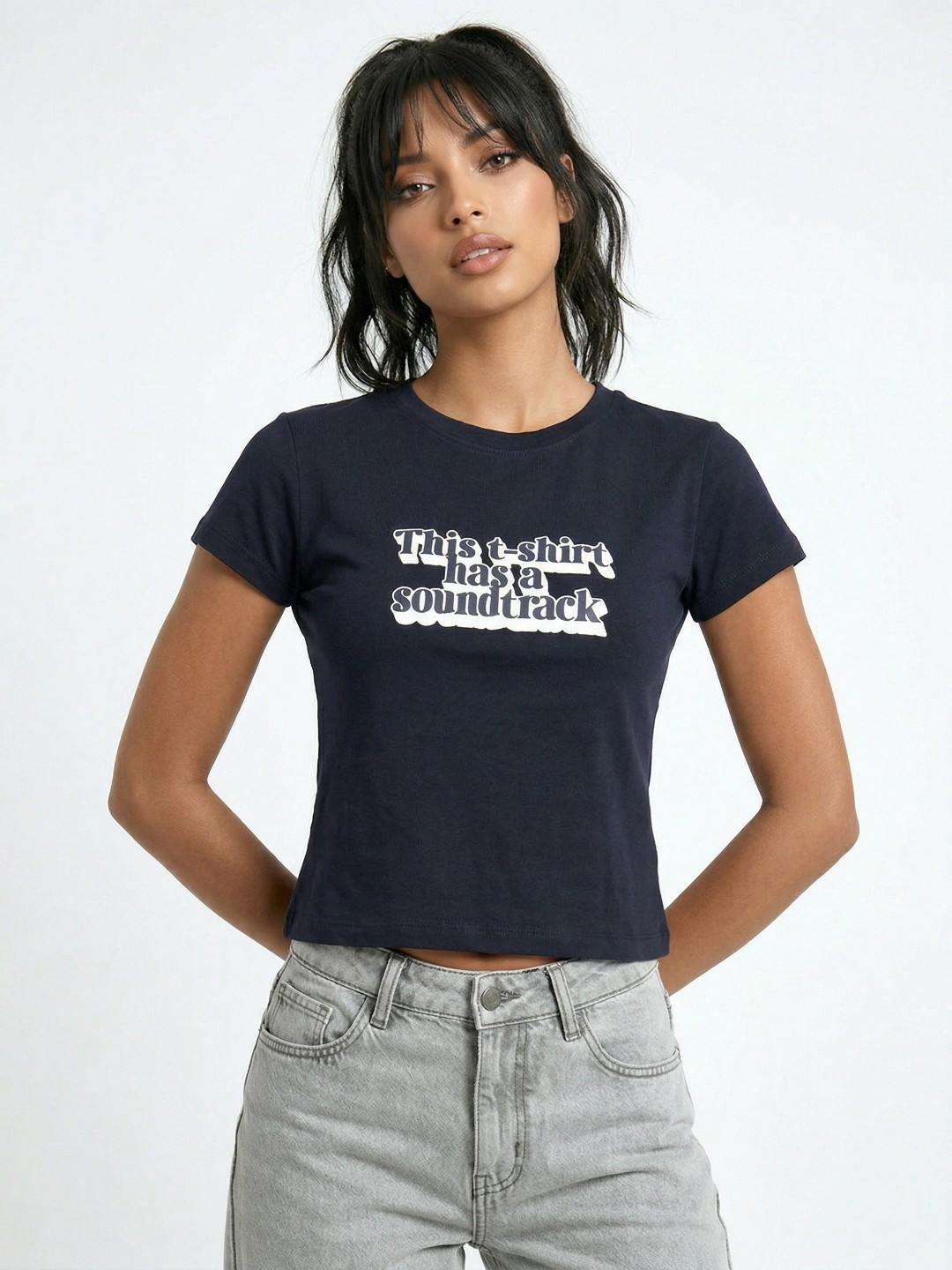 glitchez Typography Printed T-shirt