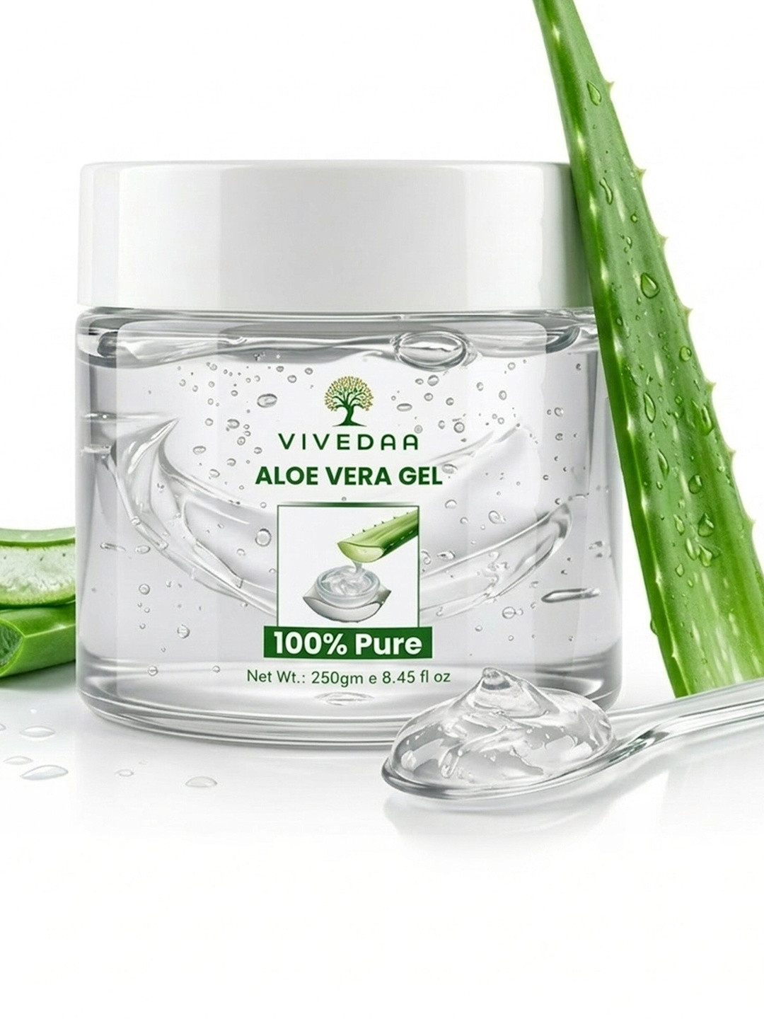 Vivedaa Pure Aloe Vera 3-in-1 Soothing Gel For Face & Hair - 250 g