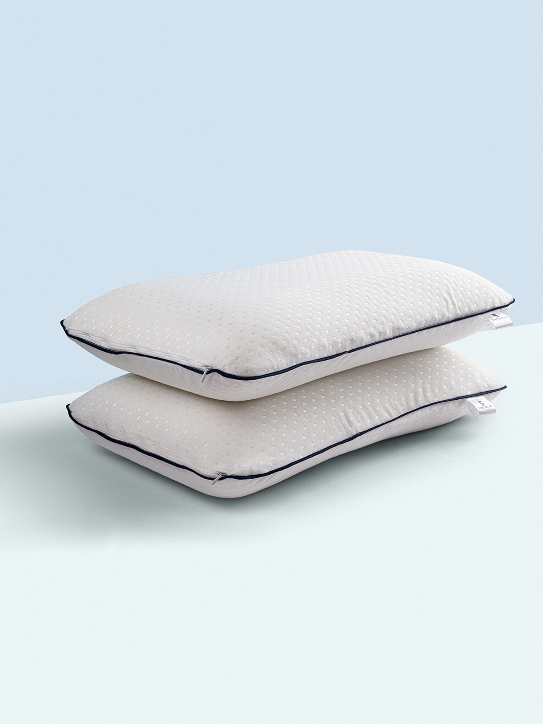 Sleepstore White Quilted 2 Pcs Memory Foam Back Support Pillow 24 X 16 Inches