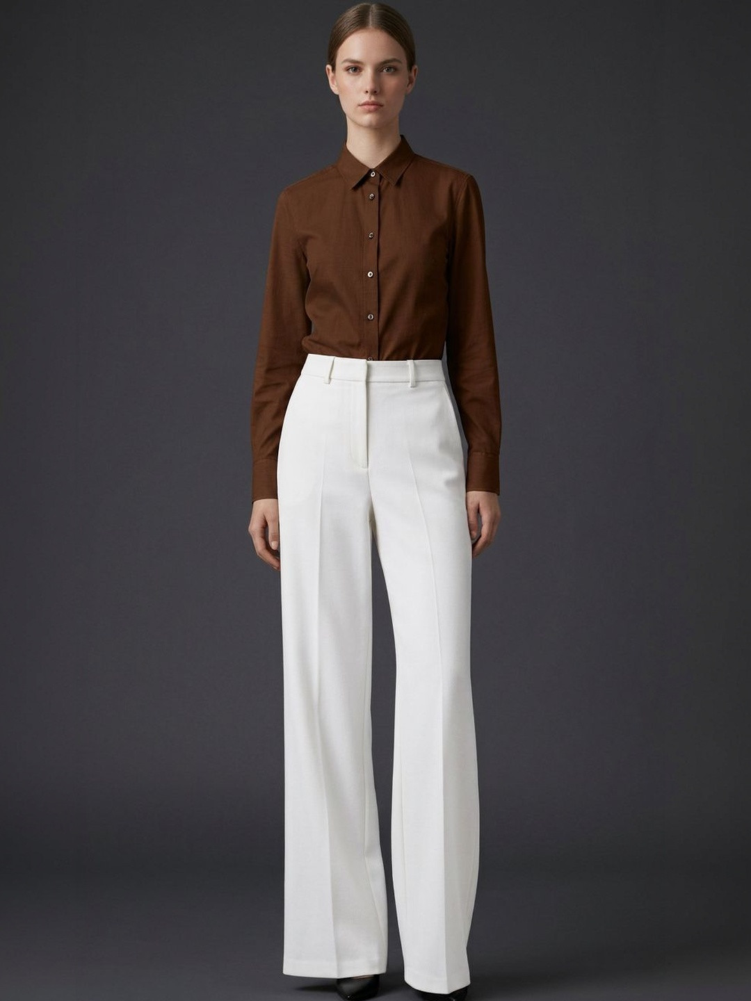 Chemistry Women Loose Fit High-Rise Trousers