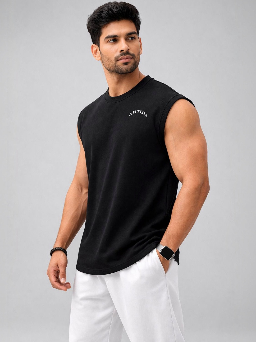 ANTUM Round Neck Cotton Gym Vest