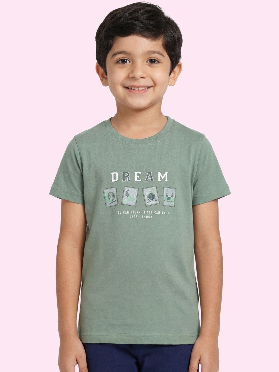 ESSA Boys Green Cotton Tshirts