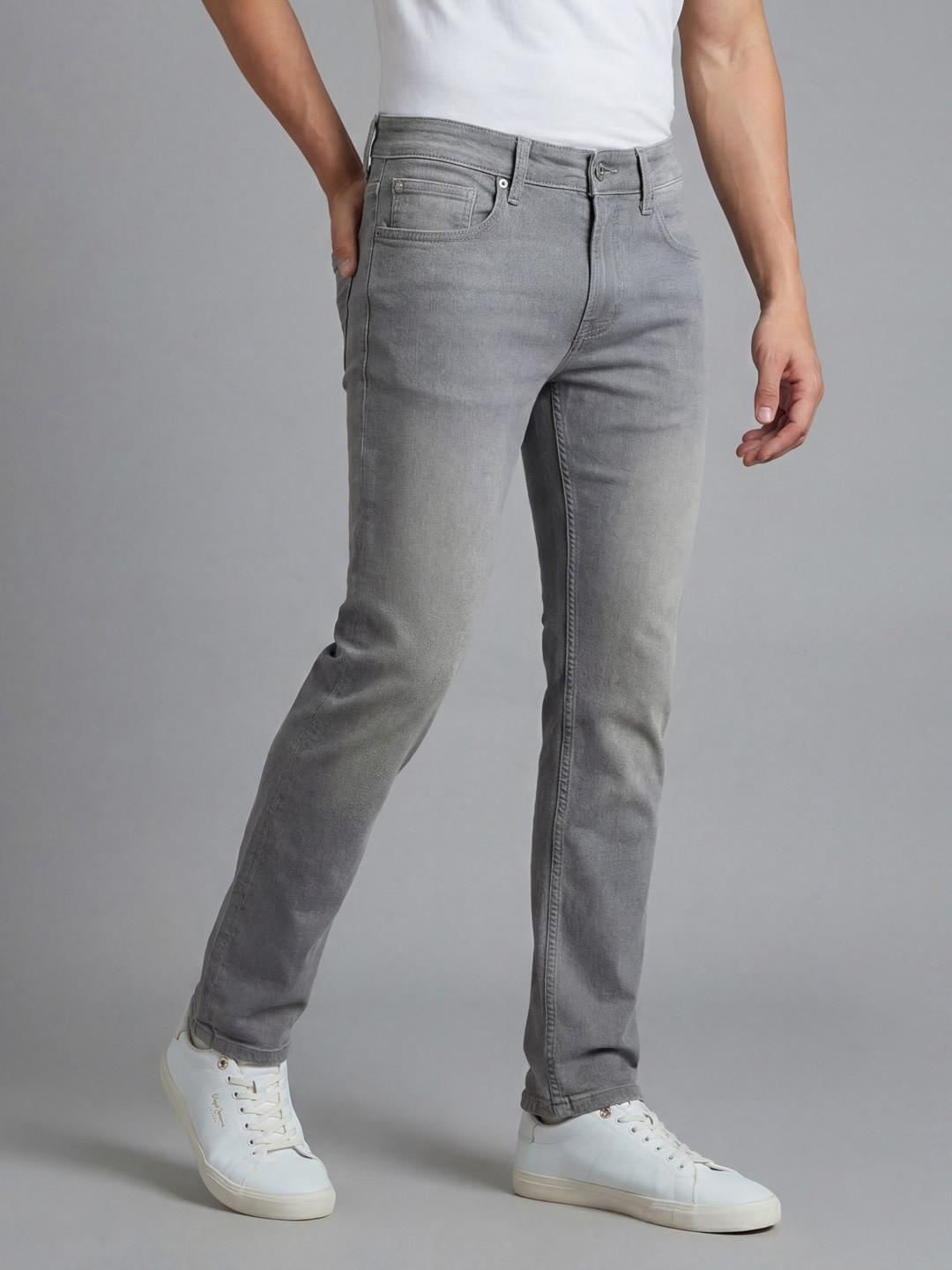 Pepe Jeans Men Vapour Slim Fit Mid-Rise Heavy Fade Stretchable Jeans