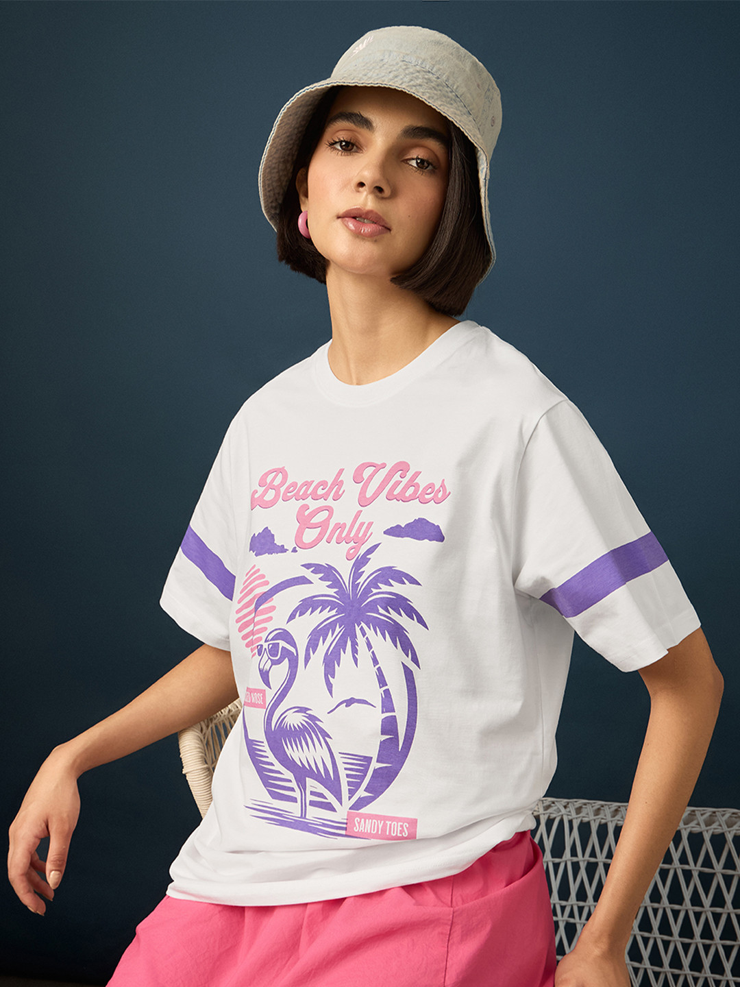 Difference Of Opinion Women Short Sleeve Printed Oversized Fit Tshirt