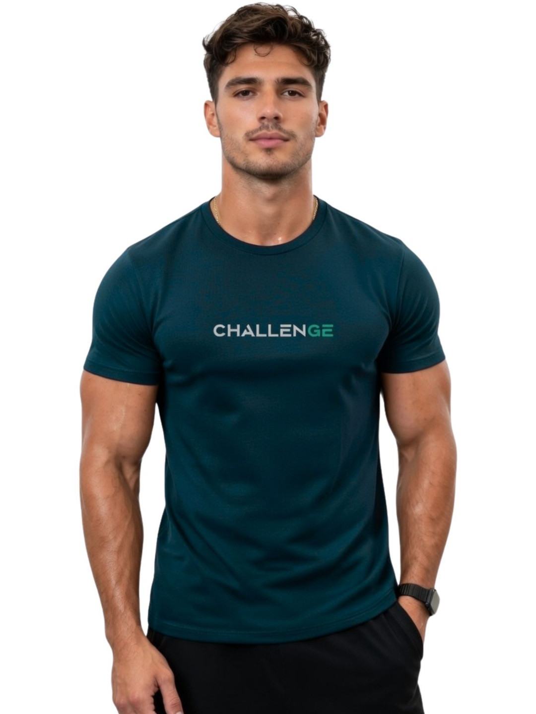 3Colors Men Typography Printed Moisture Wicking T-shirt