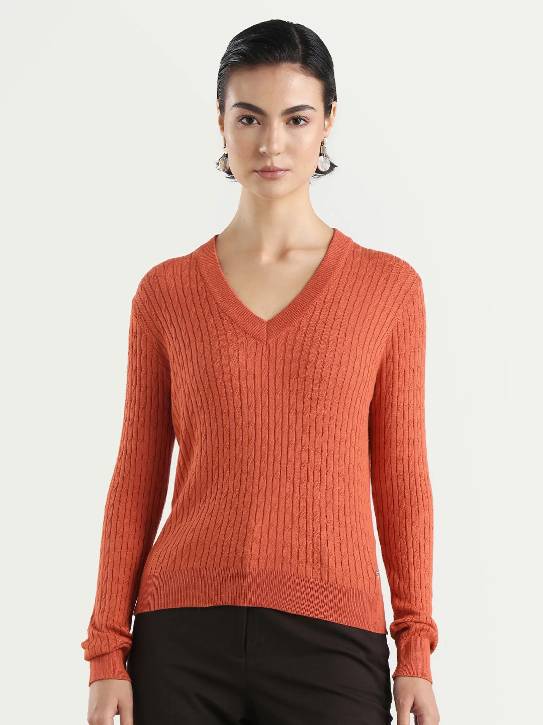 RAREISM Izmit Primary V-Neck Styled Back Top
