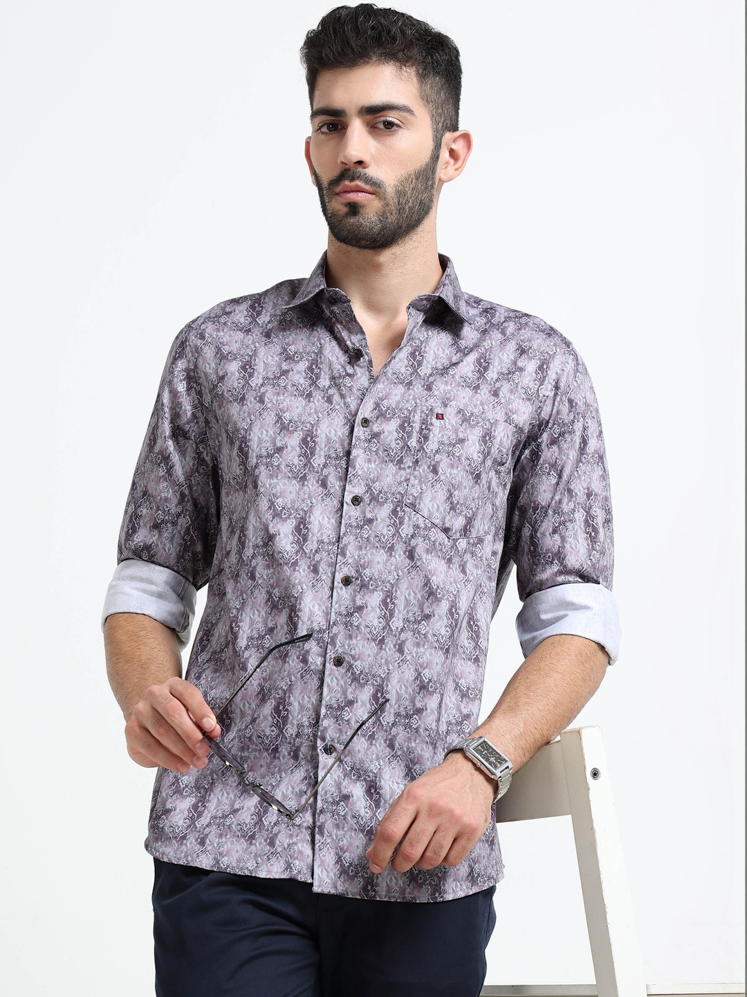 COOL COLORS Men Slim Fit Printed Casual Shirt