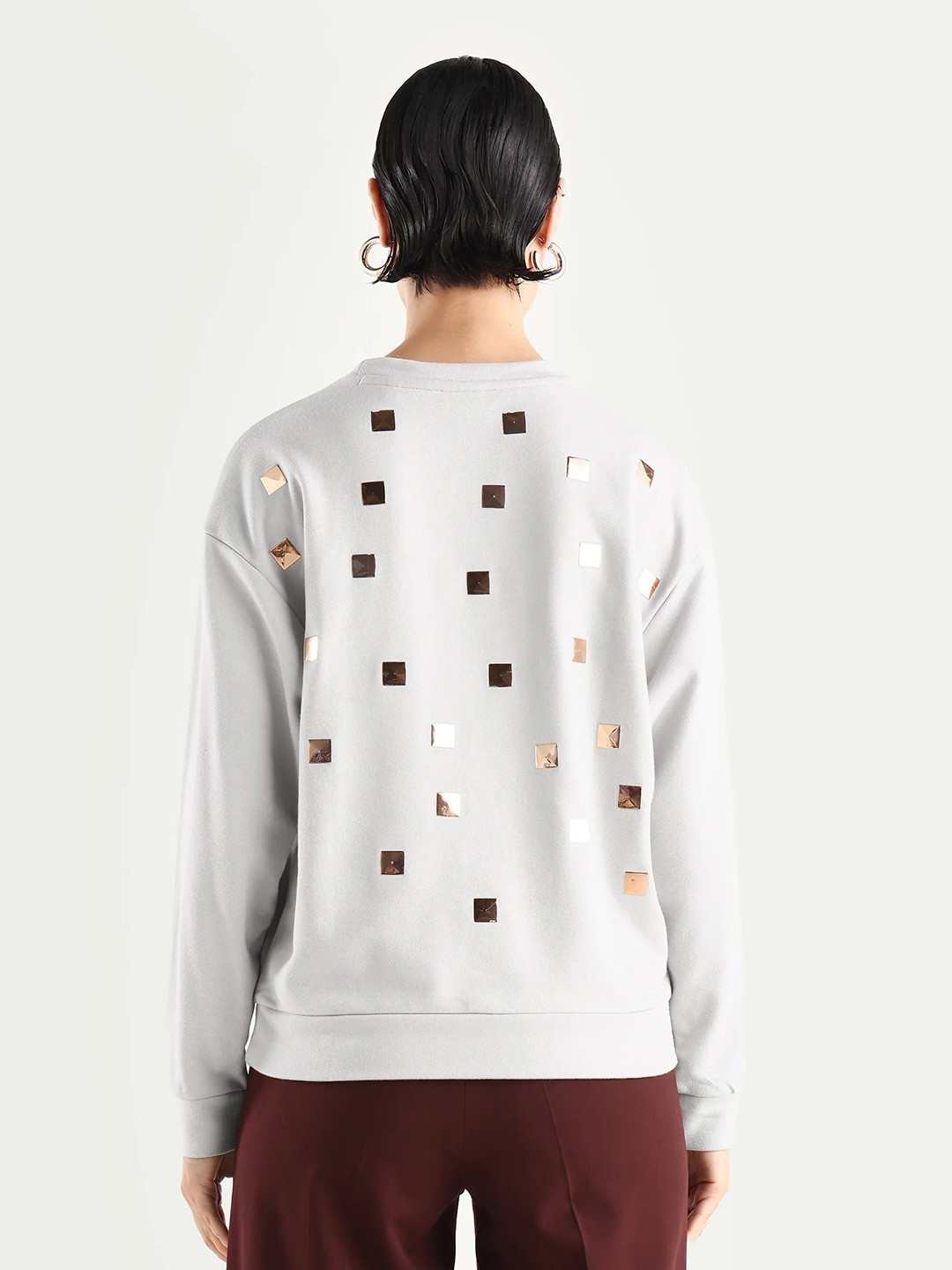 RAREISM Aimee Women Light Grey Sweatshirt