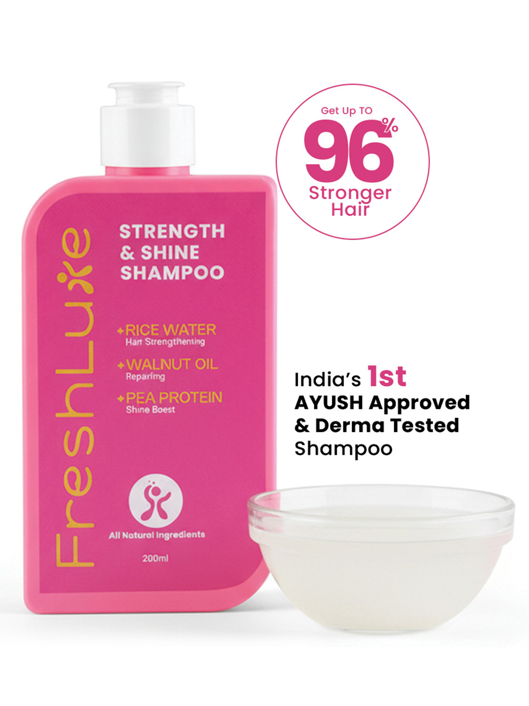 Freshluxe Strength and Shine Korean Rice Water Shampoo 200ml