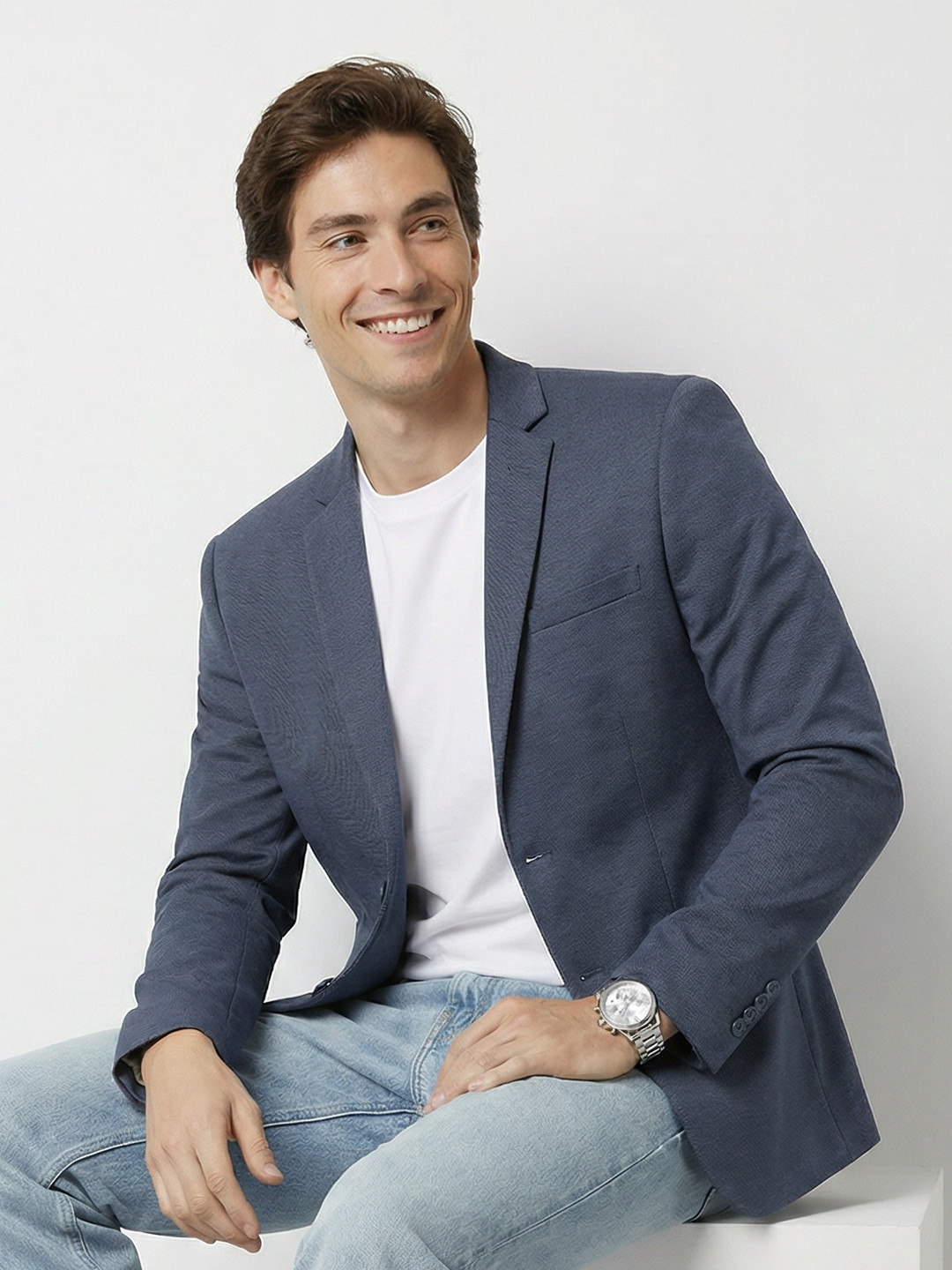 Mast & Harbour Single-Breasted Notched Lapel Casual Blazers