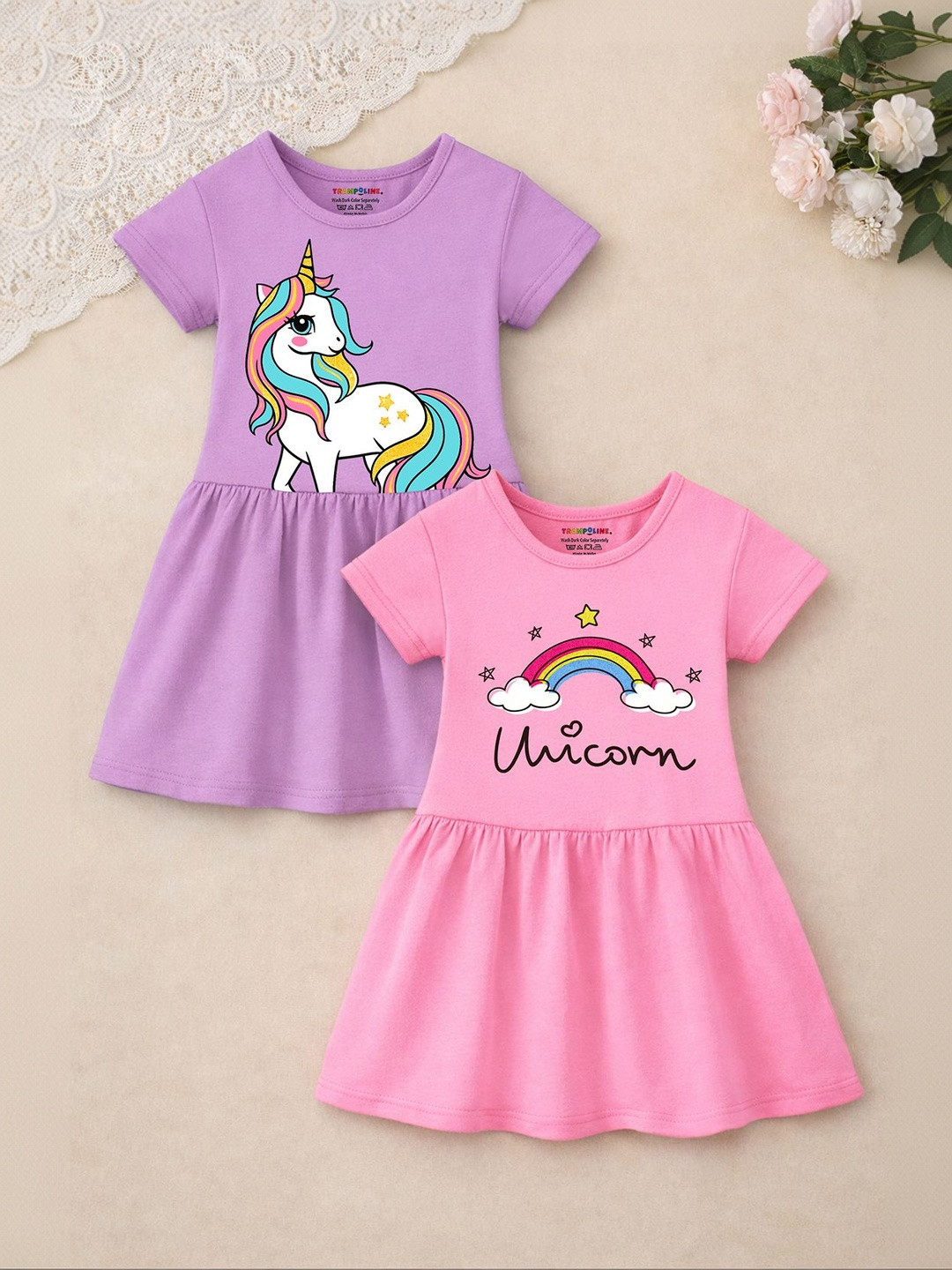 YK X Trampoline Print Fit & Flare Dress