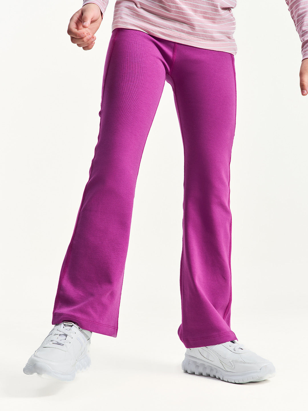 Dotokids Girls Adjustable Waist Cotton Flared Leggings With Pockets