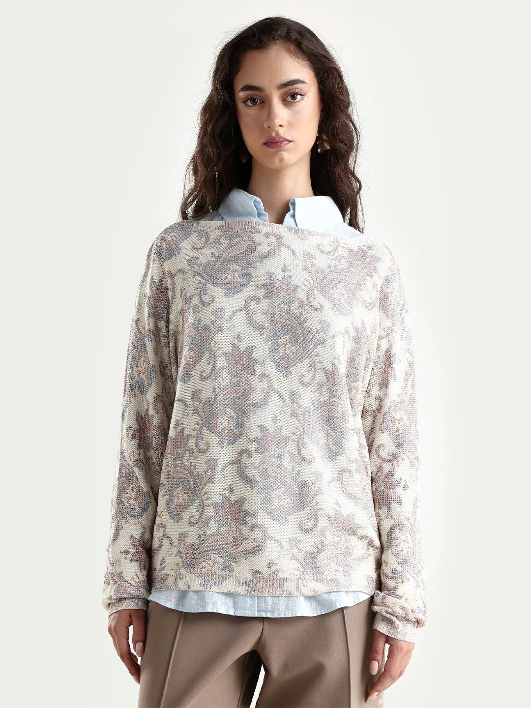 RAREISM Print Kimono Sleeve Top