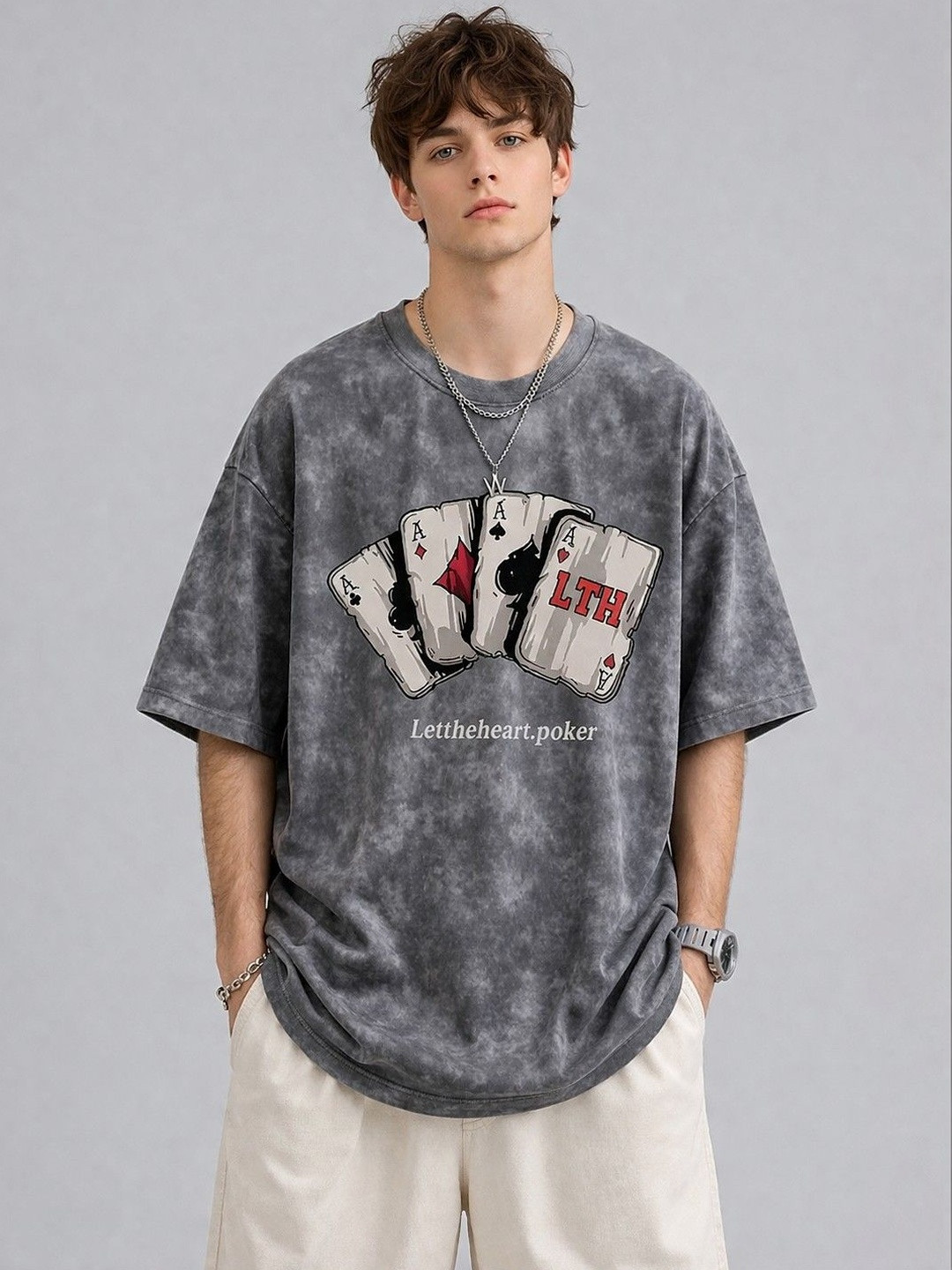 StyleCast x Revolte Men Typography Printed Applique T-shirt