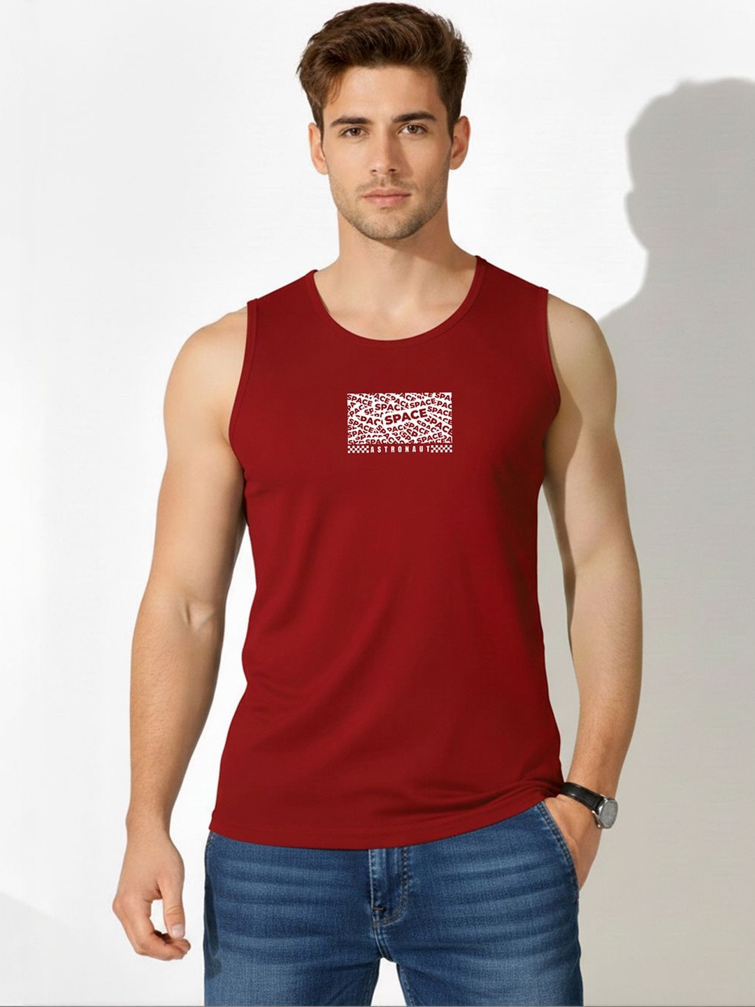 MINISTRY OF FRIENDS Printed Assorted Cotton Gym Vest