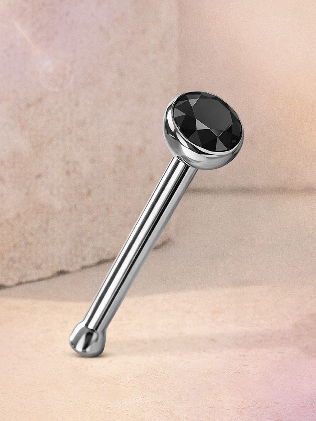 MAZZINI Silver-Plated Crystal Nosepin