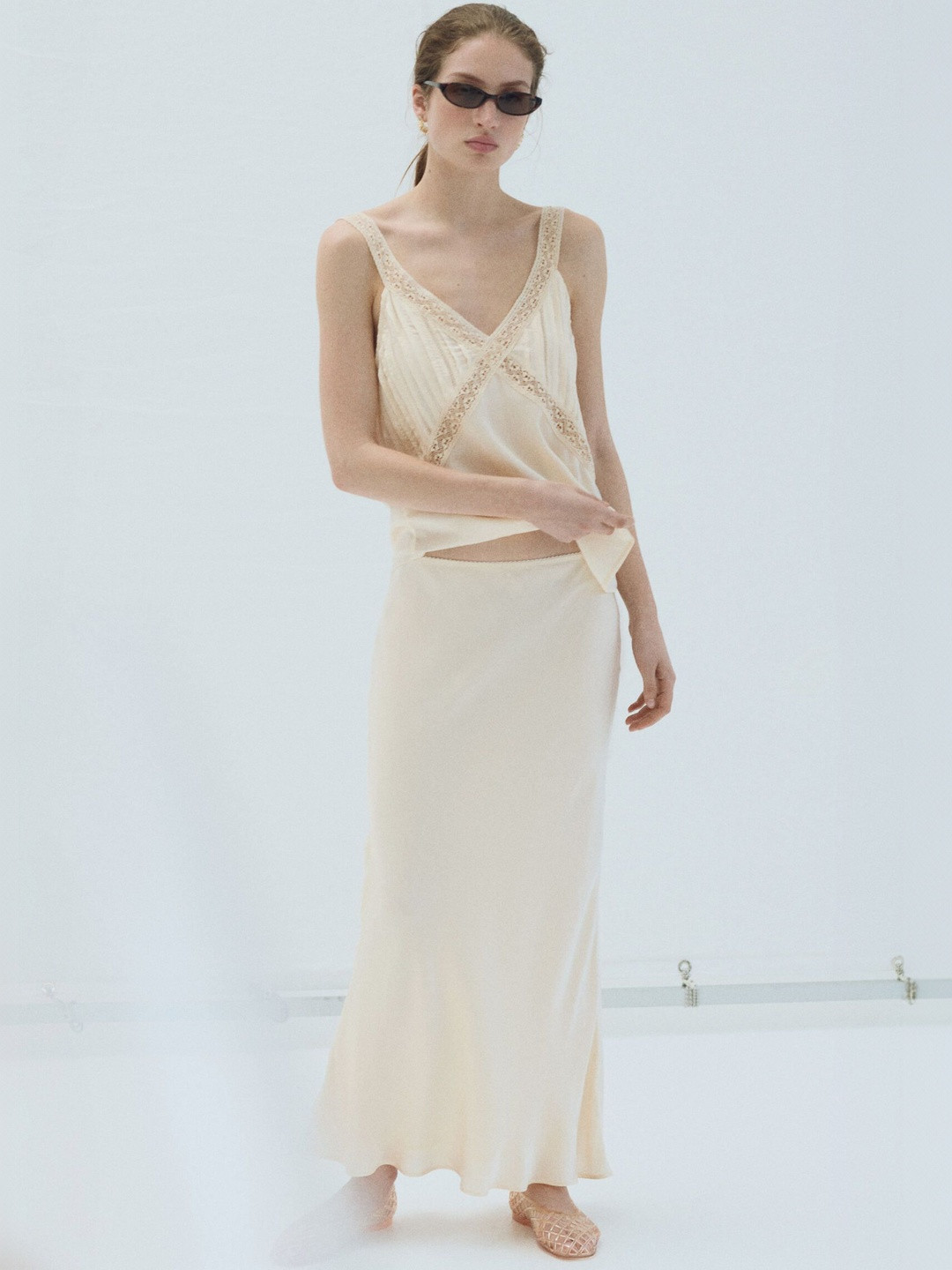 H&M Viscose-Blend Slip Skirt