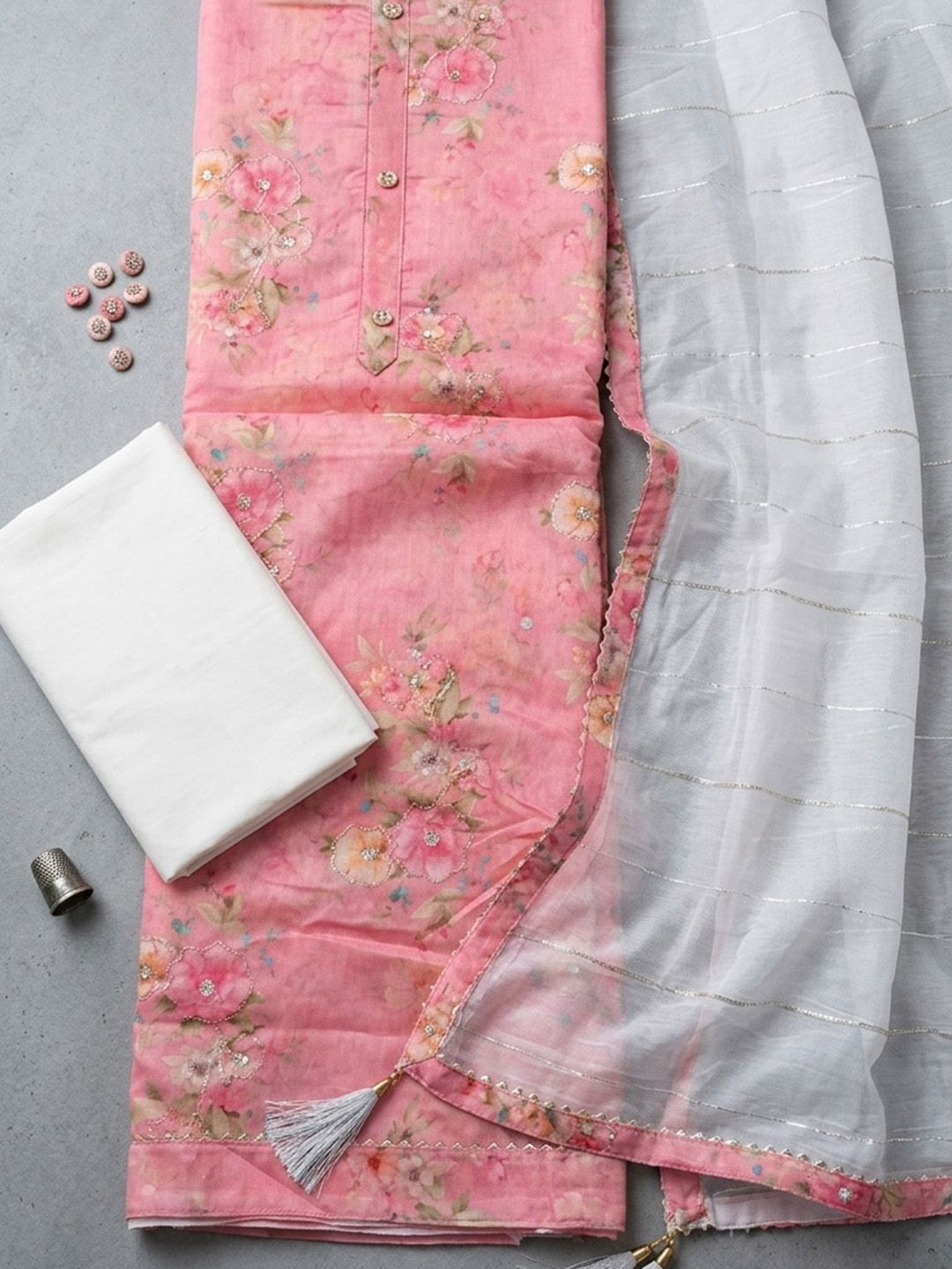 Meena Bazaar Printed Pure Cotton Unstitched Dress Material
