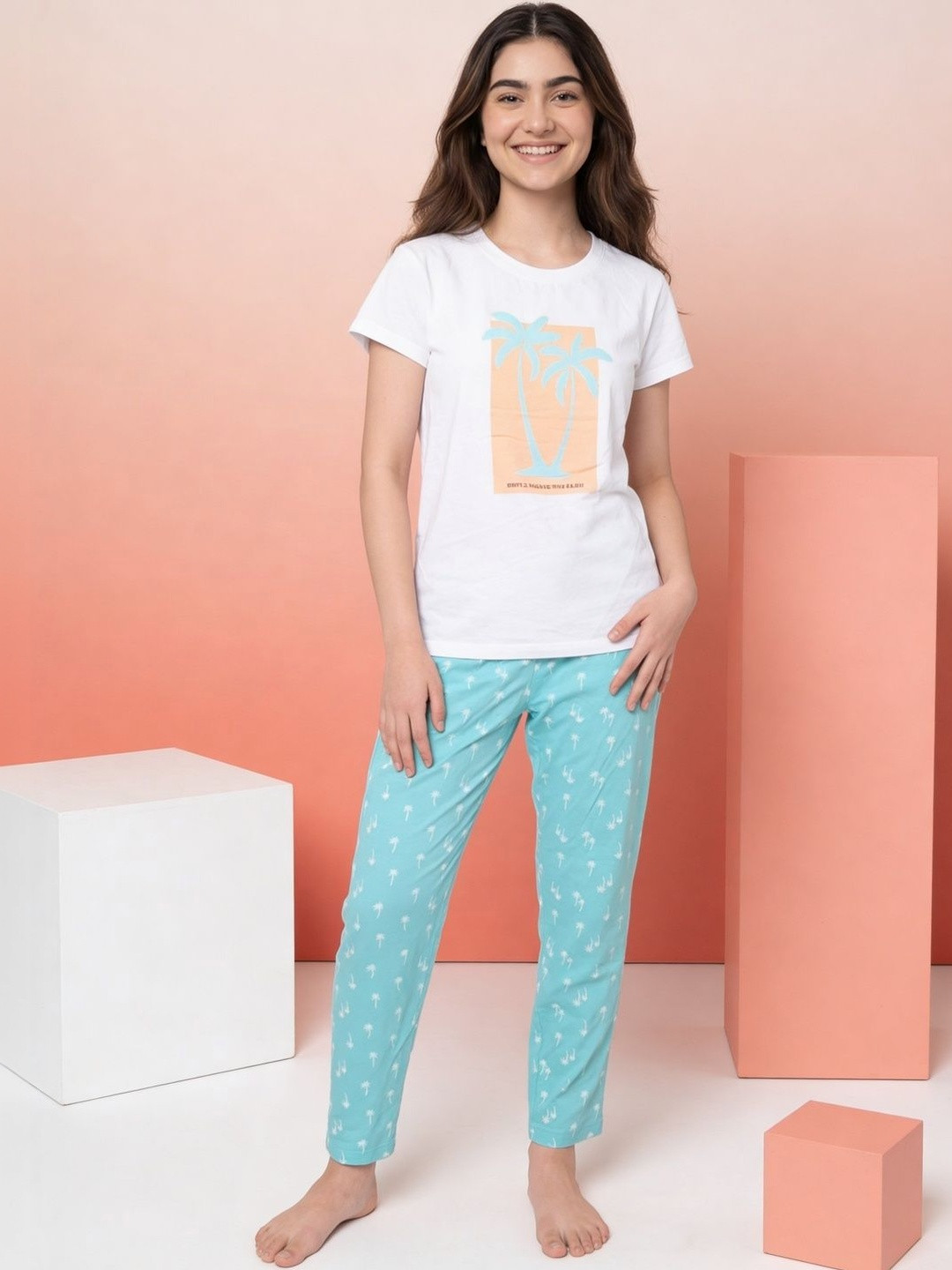 Lil Tomatoes Girls Printed Cotton Night suit