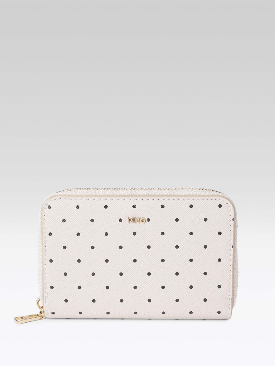 MANGO Women Polka Dots Printed Zip Around Wallet