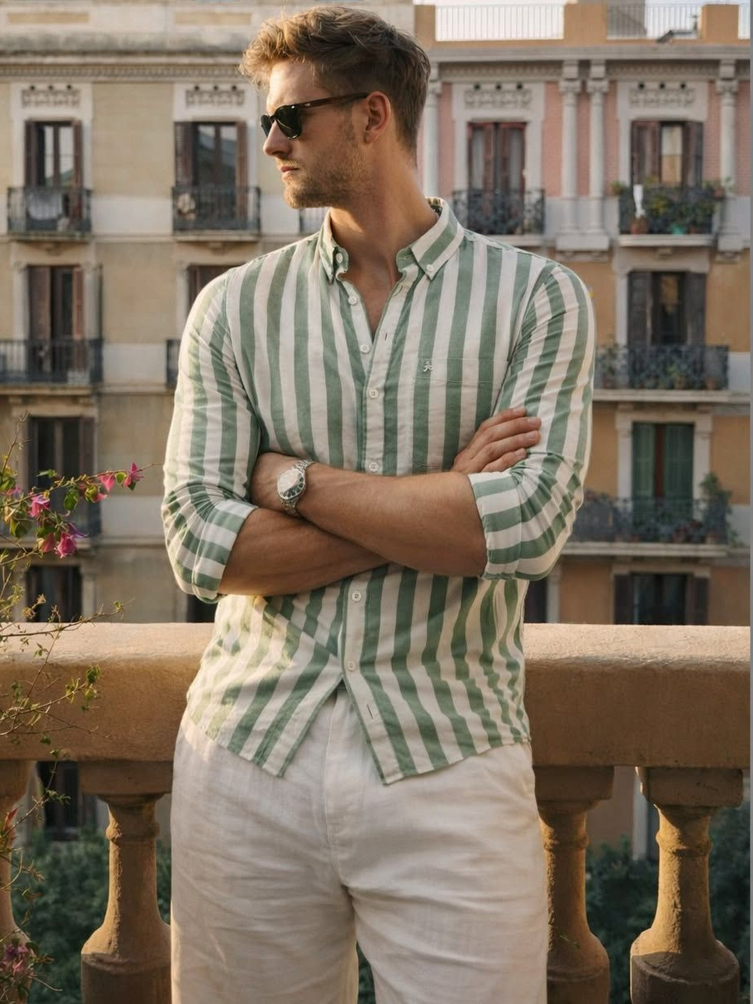 XKIND Men Standard Striped Casual Shirt