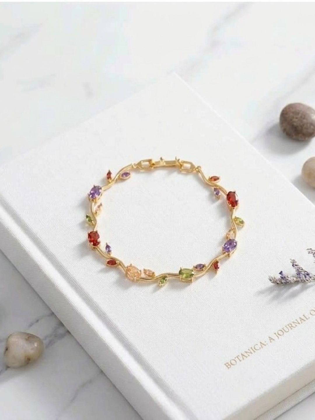 Sparkly You Women Gold-Plated Stainless Steel Tulip Bracelet