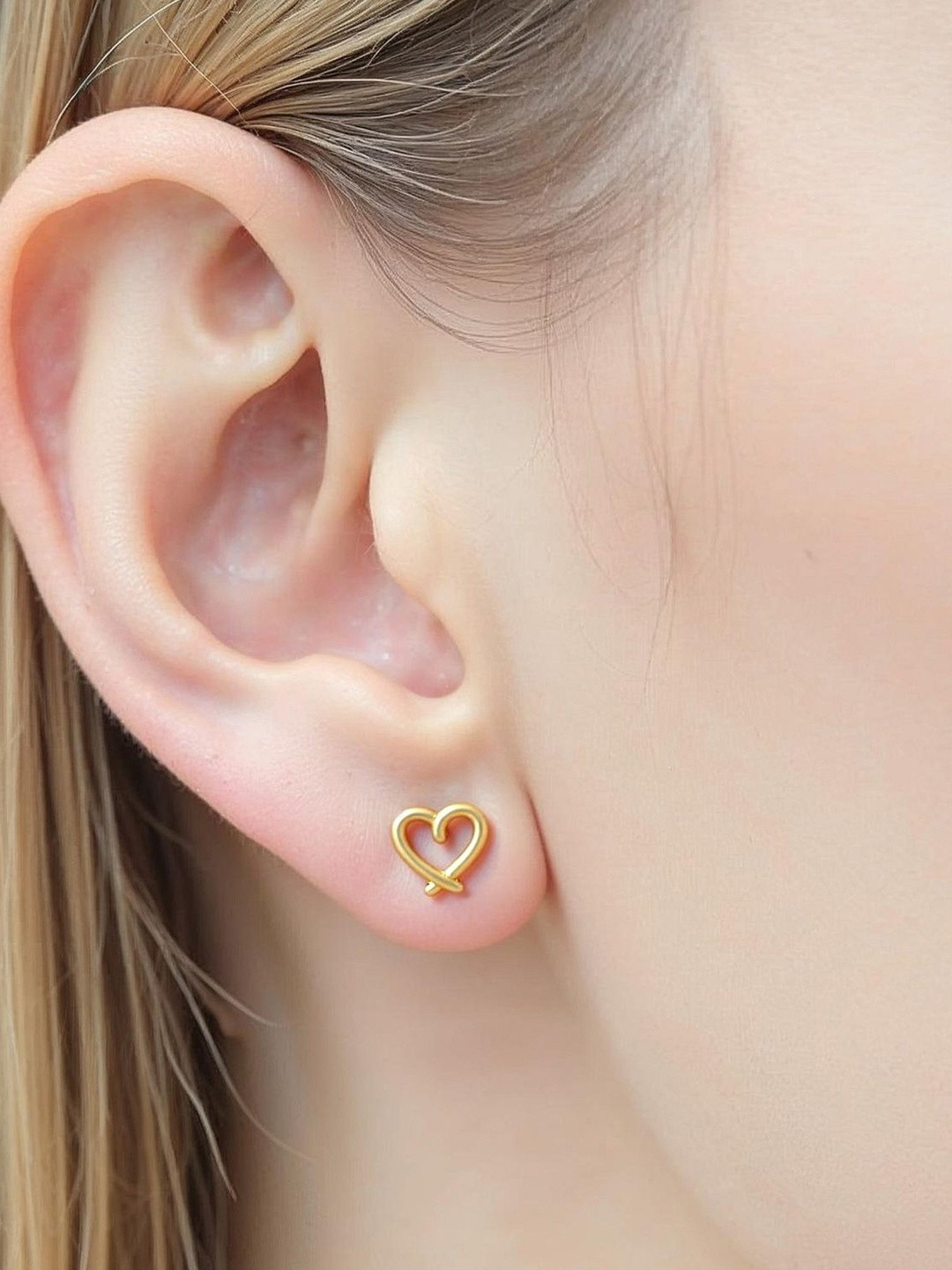 Twisty Locks Heart Shaped Studs Earrings