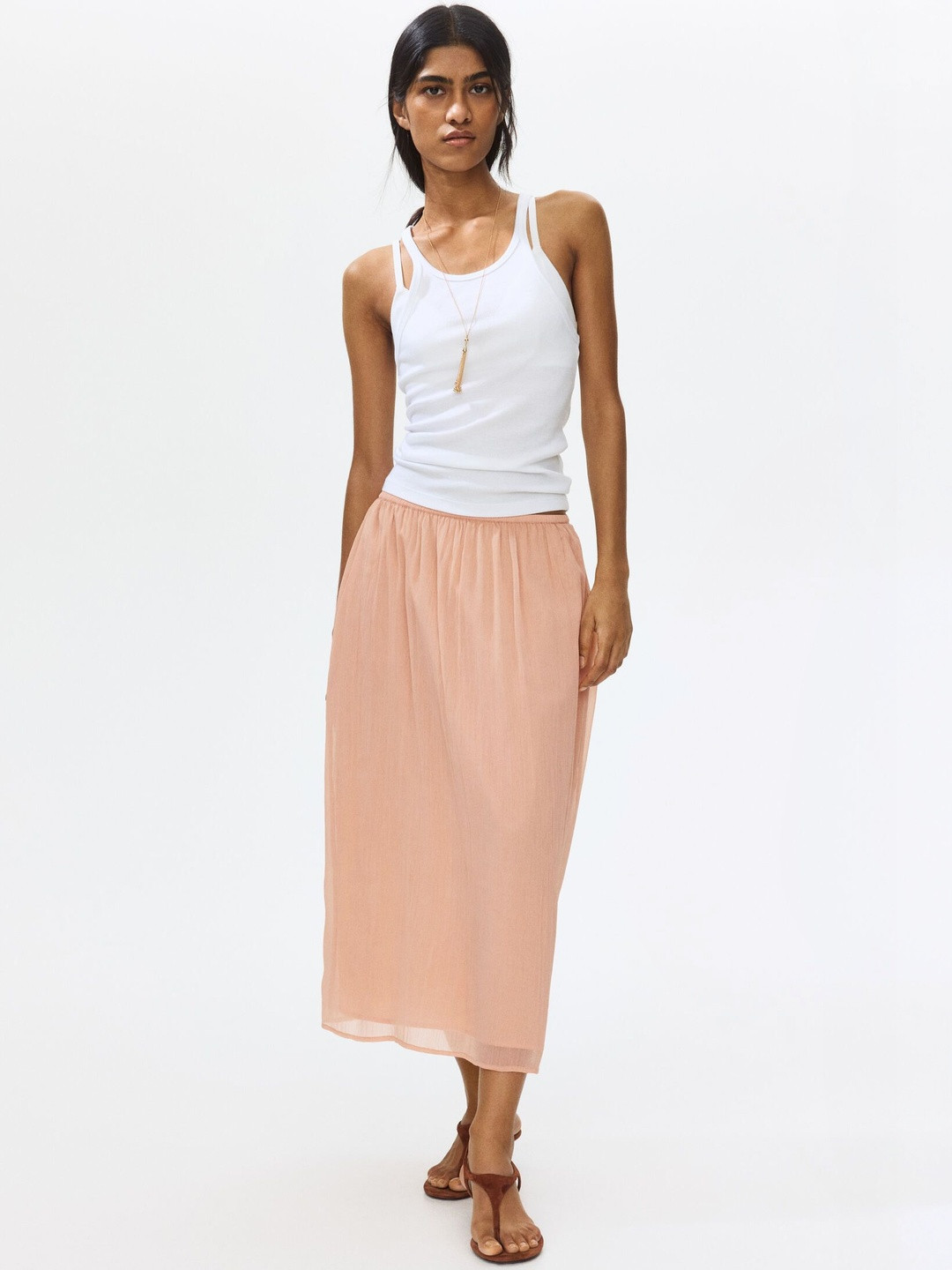 H&M Crinkled Chiffon Skirt