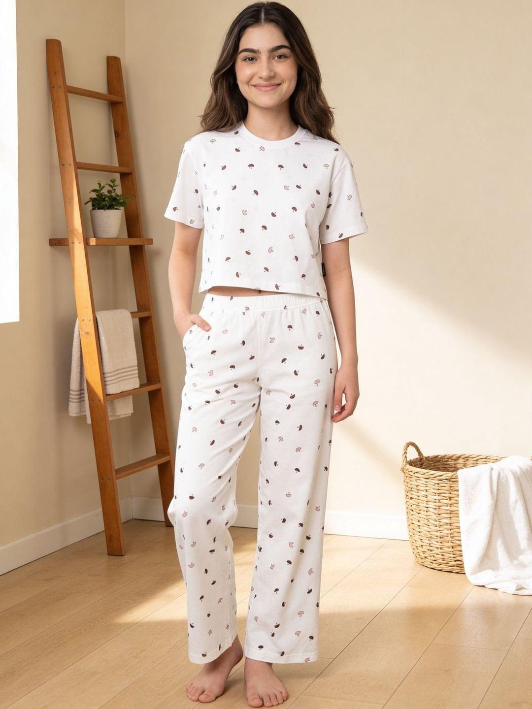 Lil Tomatoes Girls Printed Cotton Night suit