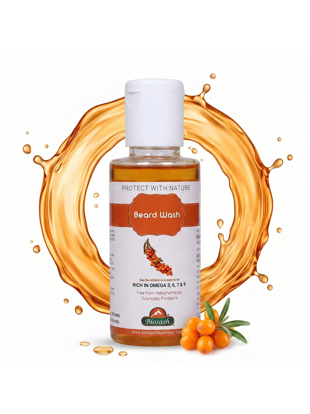 BIOSASH Men Sea Buckthorn Beard Wash - 100ml