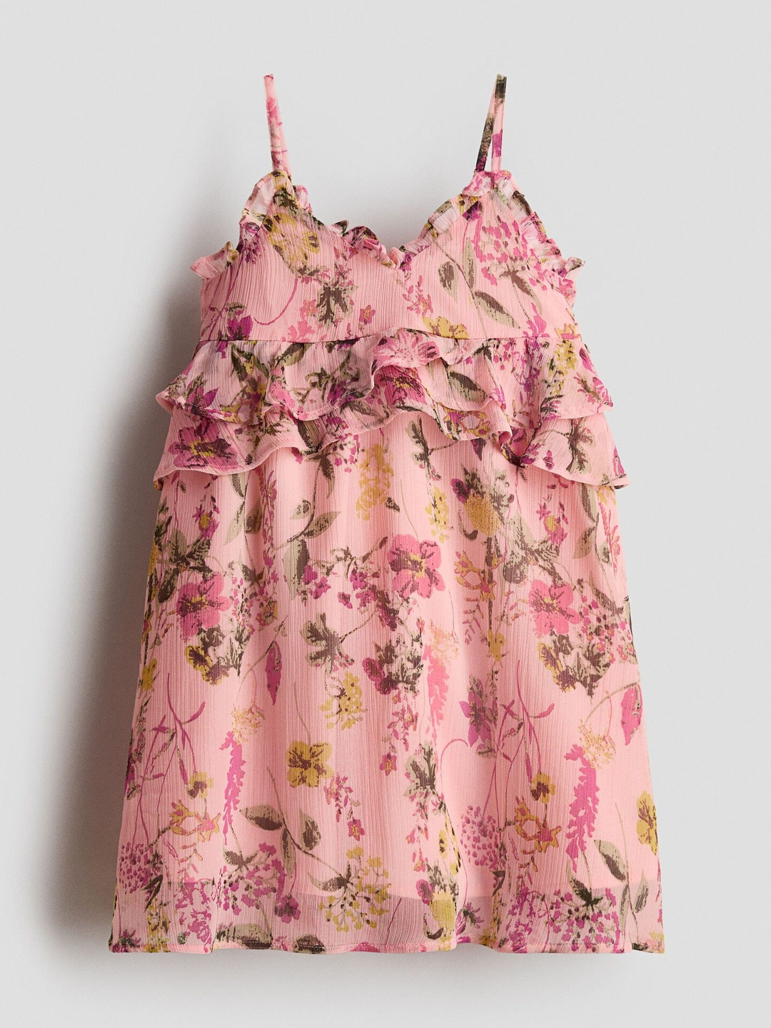 H&M Flounce-Trimmed Strappy Dress