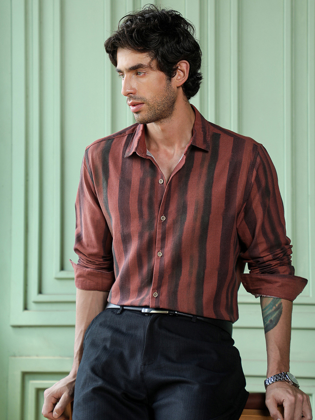 CAHOOT Men Standard Striped Casual Shirt