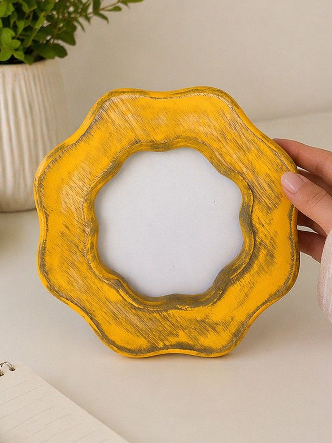 Chumbak Mustard 1 Pieces Wood Wall Photo Frames