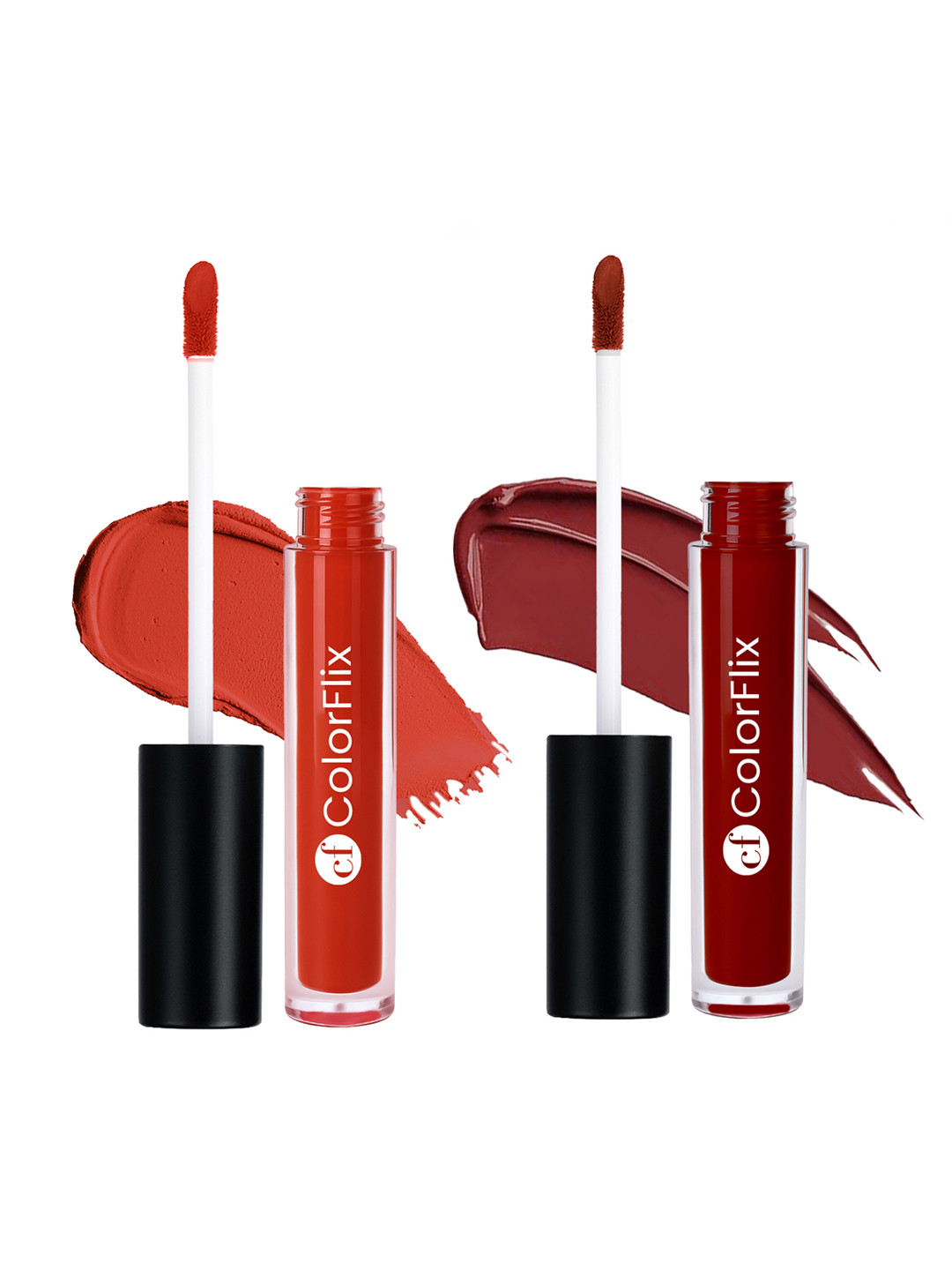 COLORFLIX 2Pc Long Lasting Matte Liquid Lipsticks Chai Whisper & Ruby Red -5ml