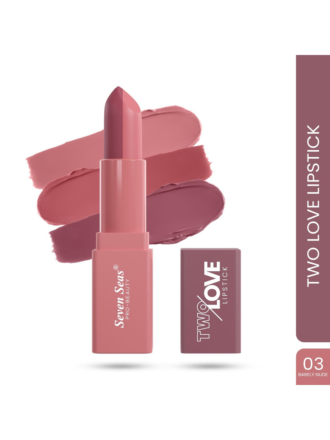 Seven Seas Two Love 3 in 1 Light Weight Matte Lipstick With Jojoba Oil - Barely Nude 03