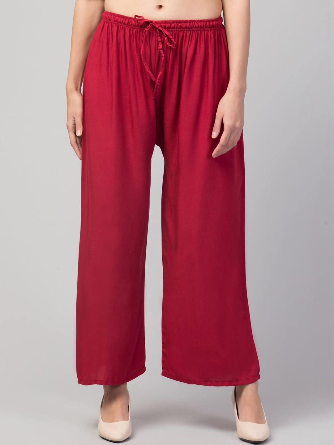 SHAUKIYA Women Flared Knitted Ethnic Palazzos