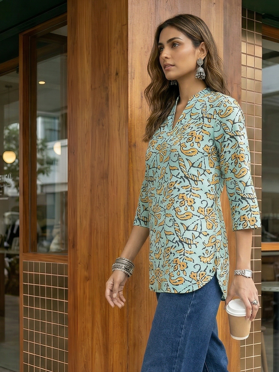 Anouk Rustic Floral Printed Kurti