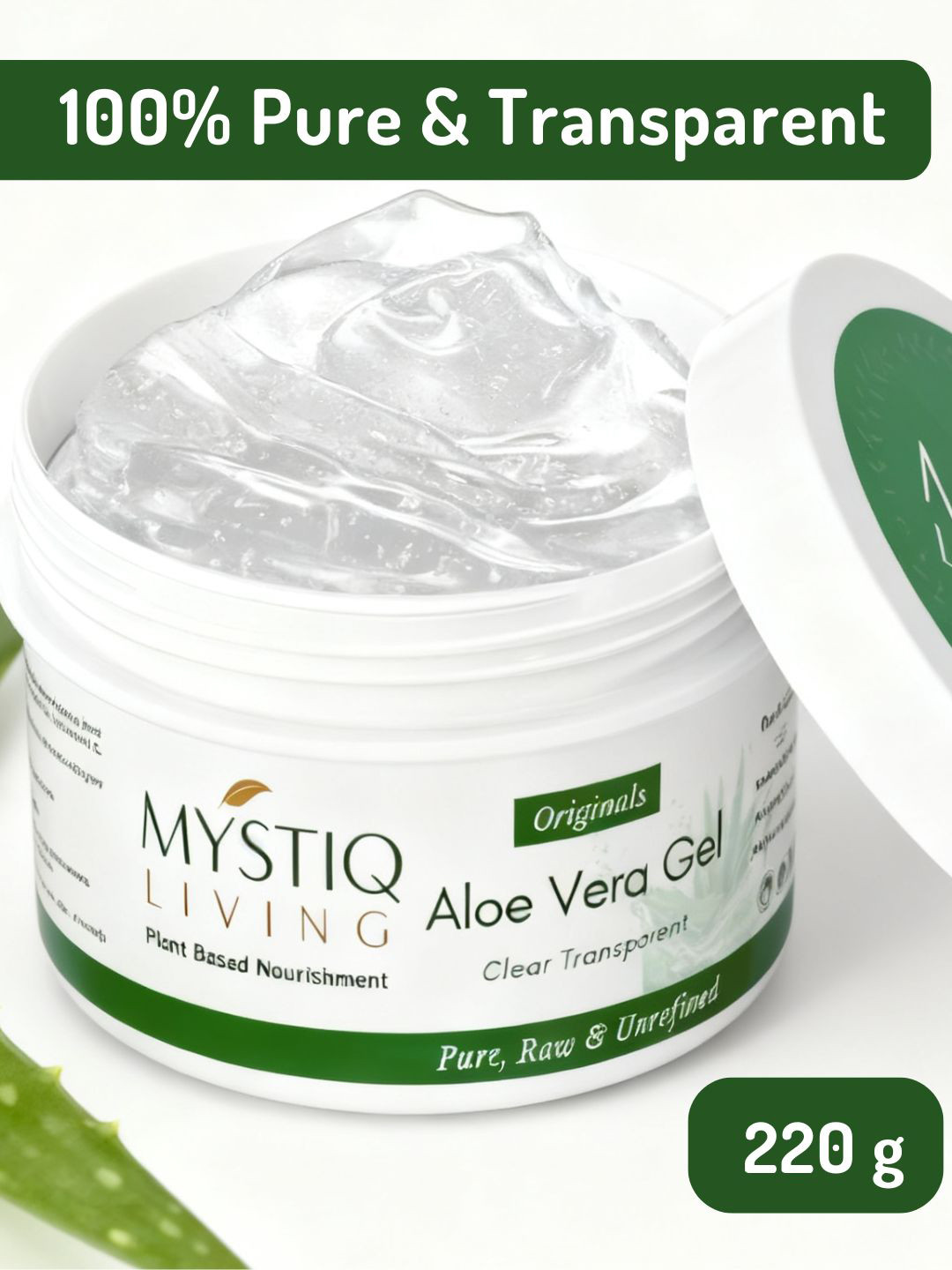 MYSTIQ LIVING Aloe Vera Gel for Face and Hair - 220 g