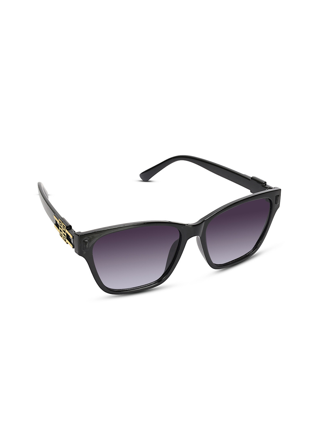 David Martin Men Black Lens & Black Square Sunglasses with