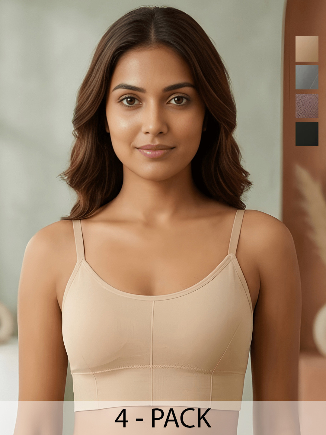 The Roadster Lifestyle Co Pack of 4 Removable Padding T-shirt Bra